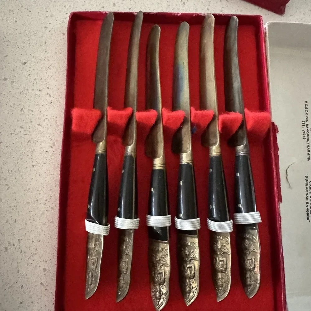 VINTAGE S. Samran Thailand Co BRASS/BRONZE FLATWARE MADE IN THAILAND 65 pieces‎